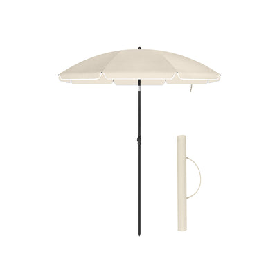 Beige Beach Parasol with UPF 50+ Tilting Canopy 1.8 m by SONGMICS Songmics
