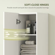 Wall Mounted Tall Bathroom Cabinet with Soft Close Doors Ideal for Small Spaces, White