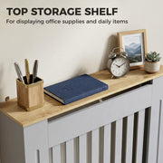 Radiator Cover with Shelf for Tidy Storage and Child Safety Grey Homcom