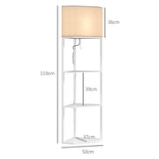 White Three-Shelf Corner Floor Lamp with Soft Lighting by HOMCOM