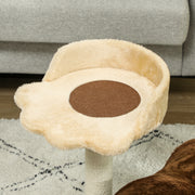 Small Cat Tree with Scratching Post Bed Tunnel and Toy Ball Dark Brown by PawHut