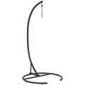 Hanging Hammock Chair Stand with Stable Round Base for Indoor and Outdoor Use Black AOSOM