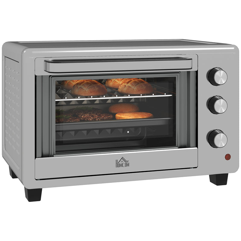 30L Mini Electric Oven with Adjustable Temperature and Accessories for Small Kitchens Silver