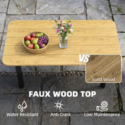 Outdoor Coffee Table for Garden or Patio with Weather-Resistant Easy-Clean Surface Brown Outsunny