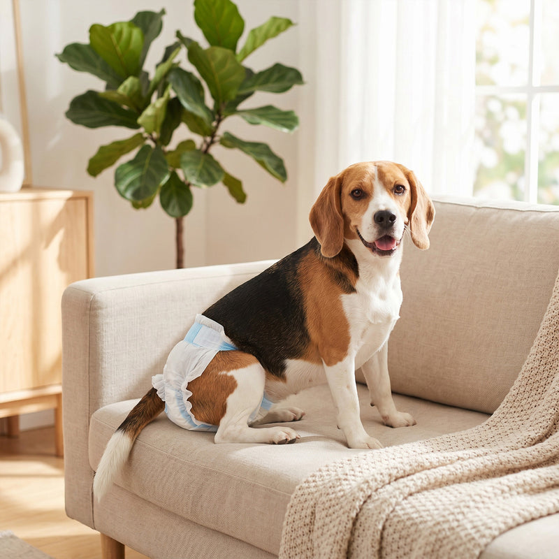 Disposable Dog Pants for Medium Female Dogs Prevent Leaks and Mess at Home White