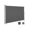 Grey Extendable Side Awning 200 x 400 cm UV Resistant Privacy Screen for Garden by Songmics
