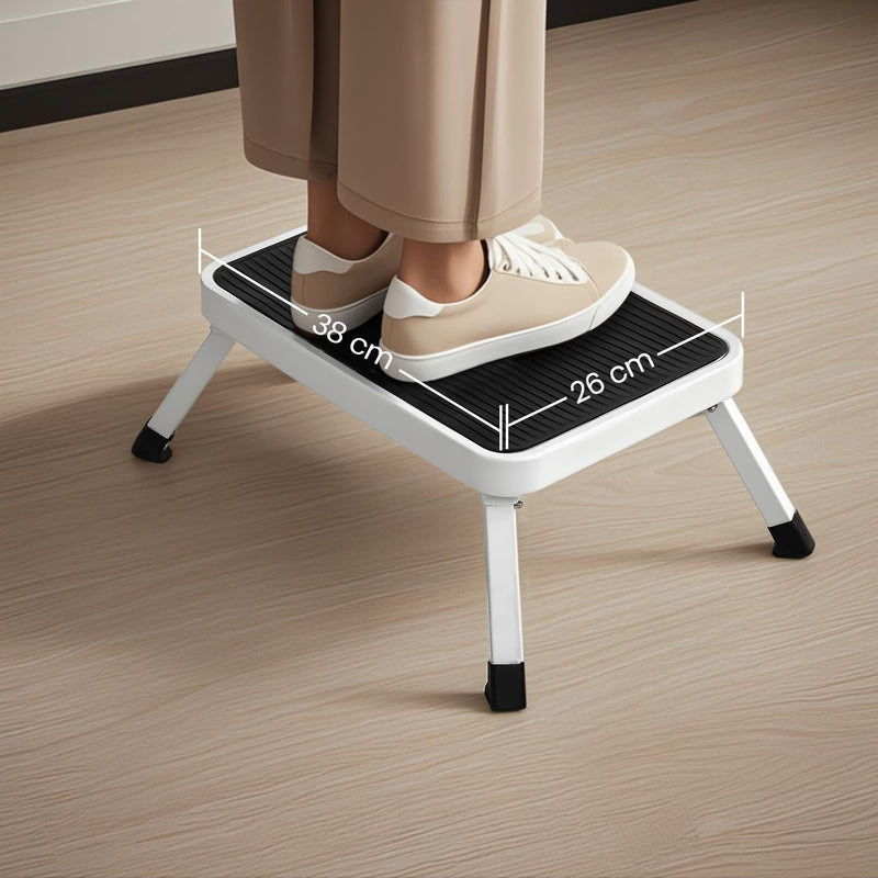 Folding Step Stool with Non Slip Treads and Carry Handle for Home Use by Songmics