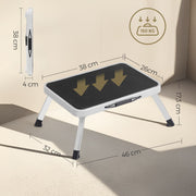 Folding Step Stool with Non Slip Treads and Carry Handle for Home Use by Songmics
