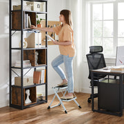 Two Step Folding Ladder with Anti Slip Treads for Home and Kitchen by Songmics