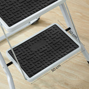 Two Step Folding Ladder with Anti Slip Treads for Home and Kitchen by Songmics