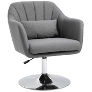 Swivel Accent Chair with Adjustable Height and Lumbar Support for Home Office, Dark Grey