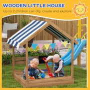 Wooden Garden Sandbox With Sink Blackboard Toys And Seats For Children Aged 3 To 7