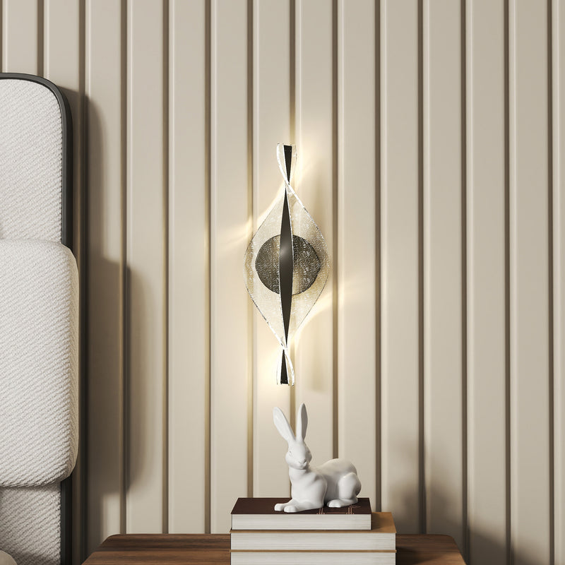 Black Spiral LED Wall Lights 2 Pack with Adjustable Colour Temperature for Indoor Use