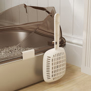 Stainless Steel Cat Litter Box with High Sides Scoop Pedal and Easy Clean Design by Outsunny