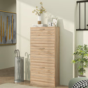 Brown Wood Effect 12 Shoe Flip Drawer Storage Cabinet Space Saving Organiser by HOMCOM