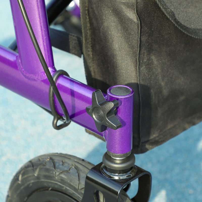 Folding Rollator Walker with Seat Backrest and Storage Bag for Seniors Purple by HOMCOM AOSOM