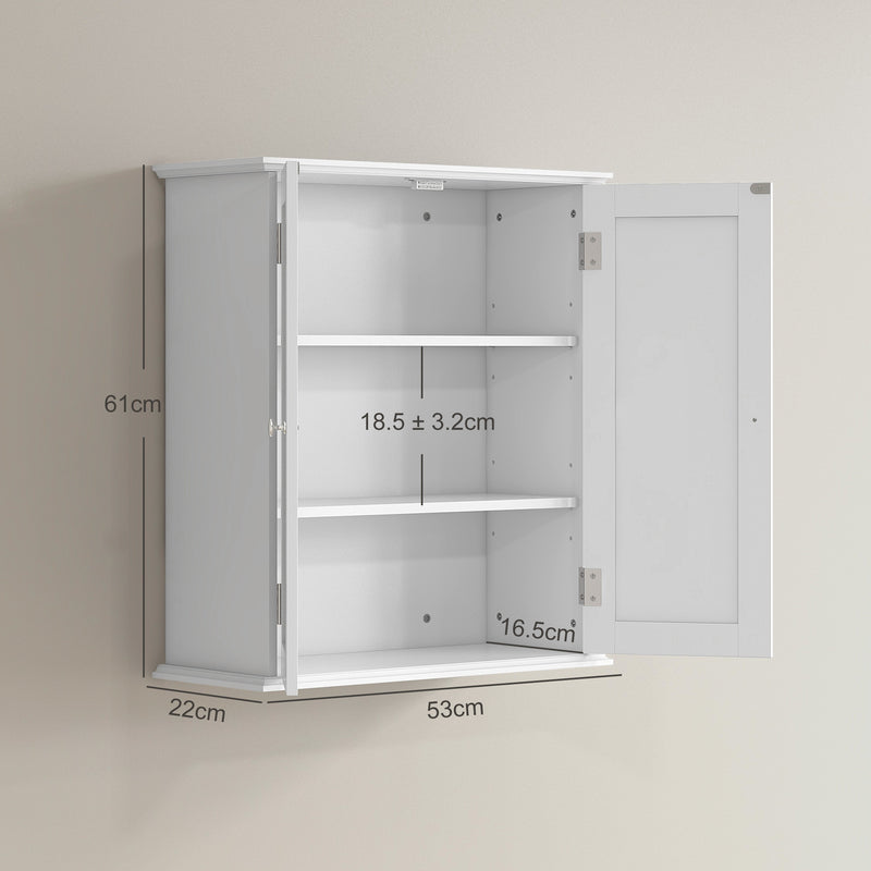 Bathroom Wall Cabinet with Adjustable Shelves for Extra Storage White