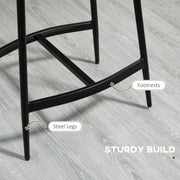 Set of 2 Industrial Bar Stools with Curved Seat and Steel Frame for Kitchen Brown