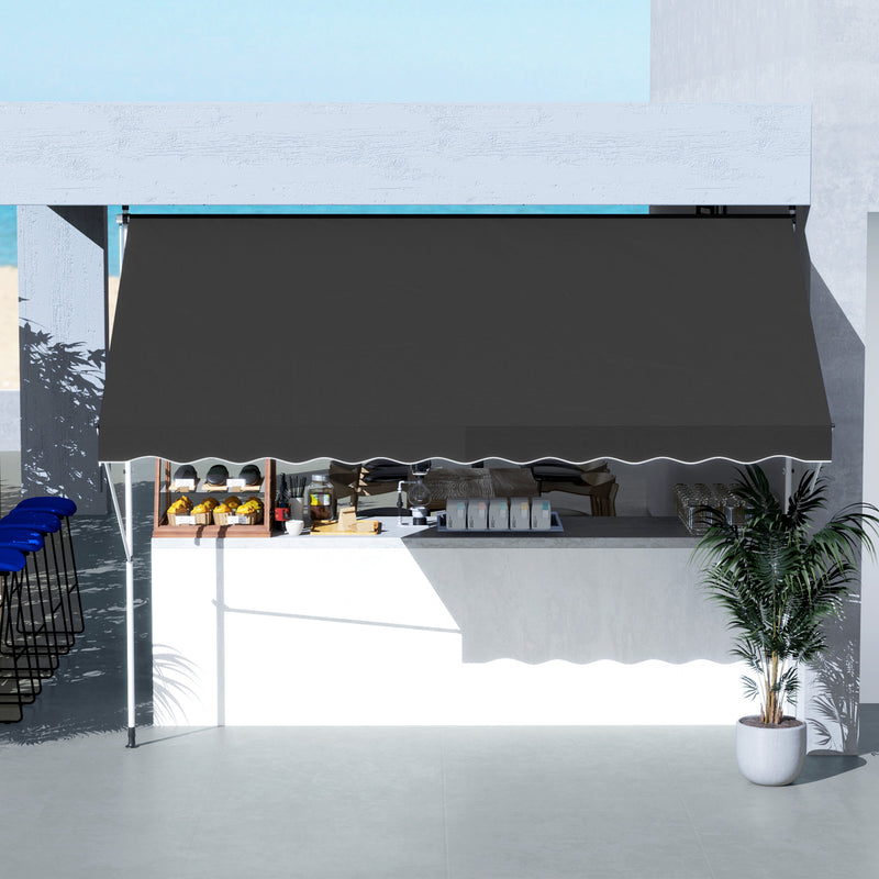 Black 3x1.5m Adjustable Outdoor Awning with Aluminium Frame by Outsunny