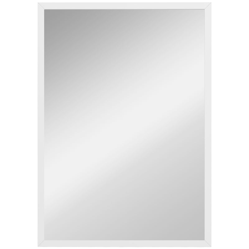 Hallway Wall Mirror for a Brighter Space with Easy Vertical or Horizontal Hanging White