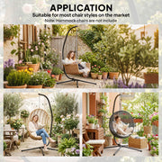 Hammock Chair Stand for Indoor or Garden Use Adjustable Steel Frame Black AOSOM