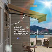 2.5 x 2m Electric Retractable Awning with Remote Control UV30+ Sun Shade for Garden Beige by Outsunny