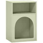 Bedside Table with 2 Open Shelves for Bedroom Storage and Display, Light Green