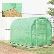 Walk in Polytunnel Greenhouse with Hinged Door and PE Cover 3x2m by Outsunny