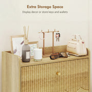 Shoe Storage Cabinet for Narrow Hallways with Adjustable Shelves and Top Shelf Oak Gold AOSOM