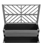 2 Tier Wooden Raised Garden Planter With Trellis For Vegetables Herbs And Flowers Grey Outsunny