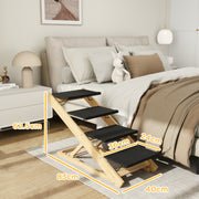 Adjustable 4 Step Dog Ramp For Large Dogs With Non Slip Folding Design For Bed Or Sofa Grey AOSOM