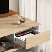 Compact Oak Computer Desk with Keyboard Tray and Drawer for Home Office by HOMCOM