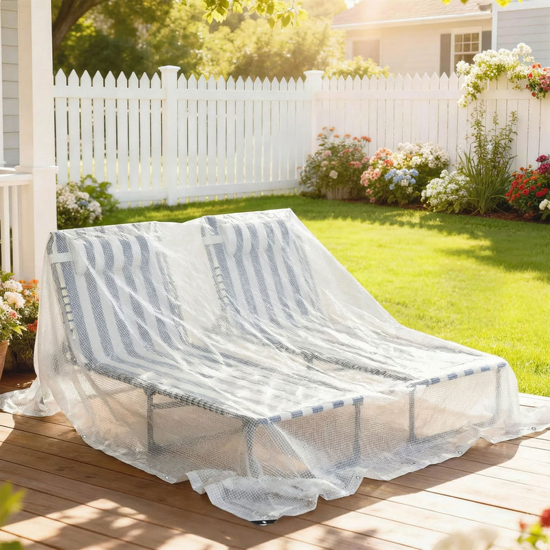 Waterproof Heavy Duty Tarpaulin for Outdoor Furniture and Car Protection 5 x 3 m White AOSOM