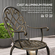 Three Piece Aluminium Garden Bistro Set Bronze Finish Weather Resistant by Outsunny