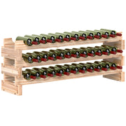 Three Tier Wooden Wine Rack Holds 36 Bottles Natural Finish by HOMCOM