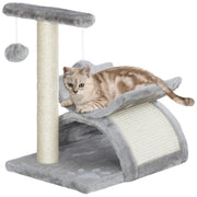 Cat Tree Tower With Rotating Top Perch Sisal Scratching Post Tunnel And Toys Grey