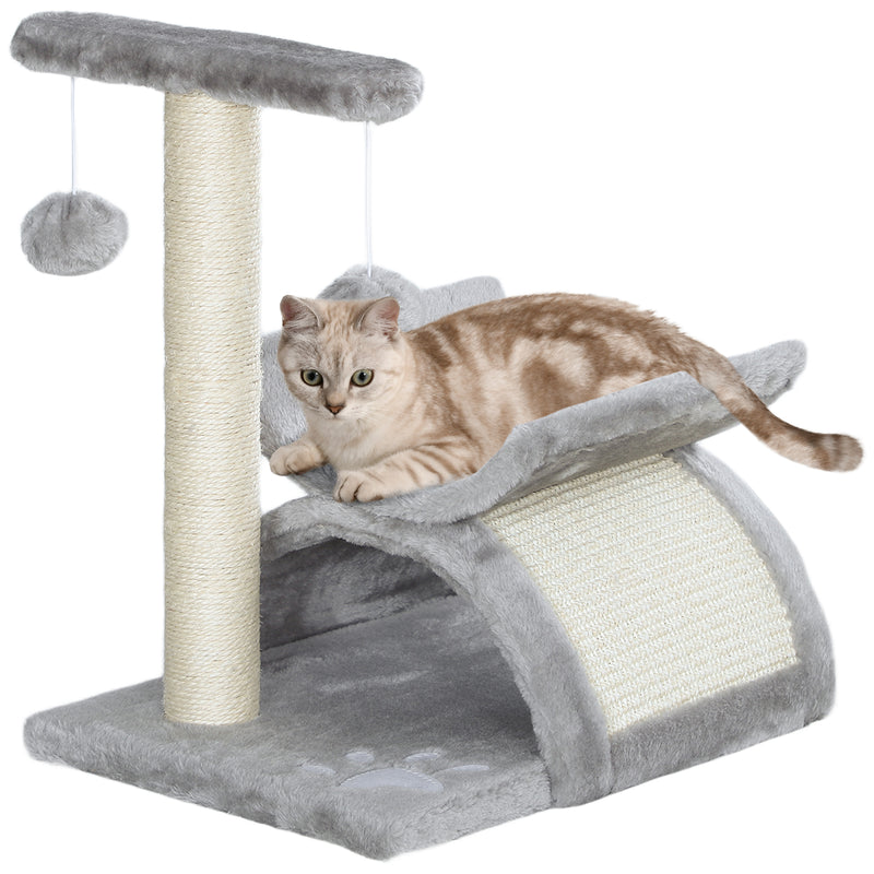 Cat Tree Tower With Rotating Top Perch Sisal Scratching Post Tunnel And Toys Grey