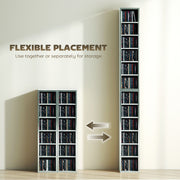 CD and Media Storage Shelves Set of 2 for Organised Home or Office High Gloss Grey AOSOM