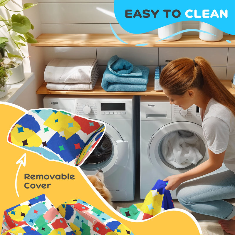 Foldable Toddler Snuggle Chair With Soft Sponge Filling For Bedroom Or Playroom Use, Multicoloured