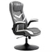 Image of a Grey Gaming Chair With Swivel Base, Adjustable Arms, Rocking Backrest, and Adjustable Height. It provides superior comfort for the ultimate gaming experience.