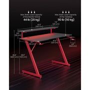 Image of a Gaming Desk with LED Lighting and Monitor Stand