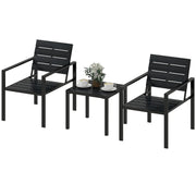Garden Bistro Set for 2 with Weather-Resistant Chairs and Table for Patio or Balcony Outsunny
