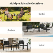 Garden Bistro Set for 2 with Weather-Resistant Chairs and Table for Patio or Balcony Outsunny