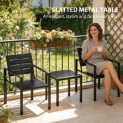 Garden Bistro Set for 2 with Weather-Resistant Chairs and Table for Patio or Balcony Outsunny