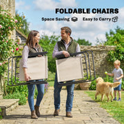 Garden Dining Set for 6 with Foldable Chairs, Glass Table and Umbrella for Easy Outdoor Meals Outsunny