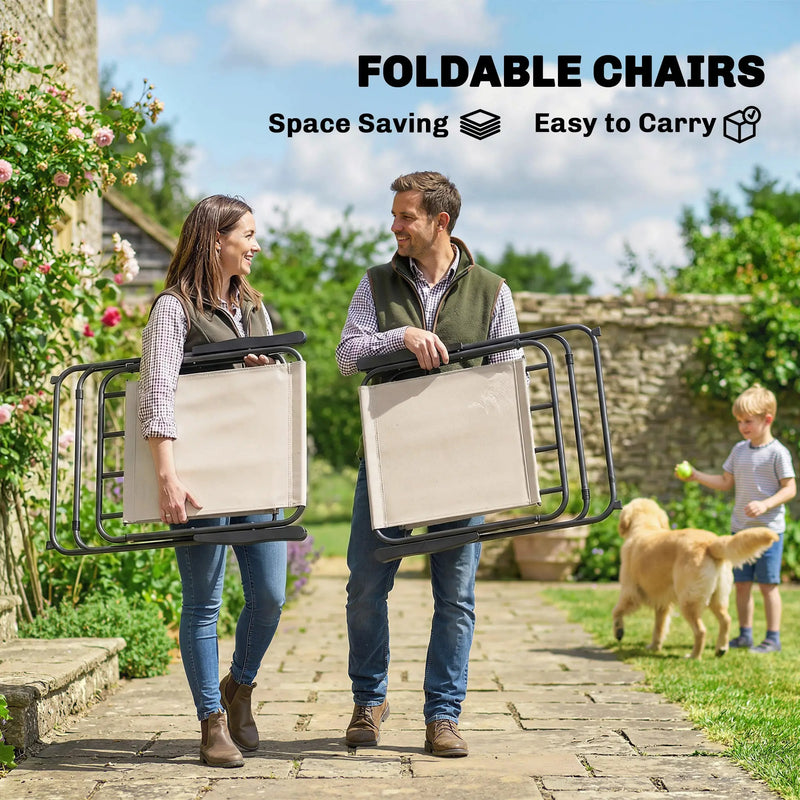 Garden Dining Set for 6 with Foldable Chairs, Glass Table and Umbrella for Easy Outdoor Meals Outsunny