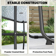 Garden Dining Set for 6 with Foldable Chairs, Glass Table and Umbrella for Easy Outdoor Meals Outsunny