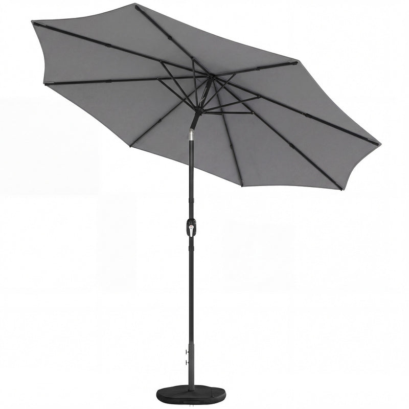 Garden Parasol with Adjustable UPF30+ Shade and Stable Base for Outdoor Sun Protection Khaki