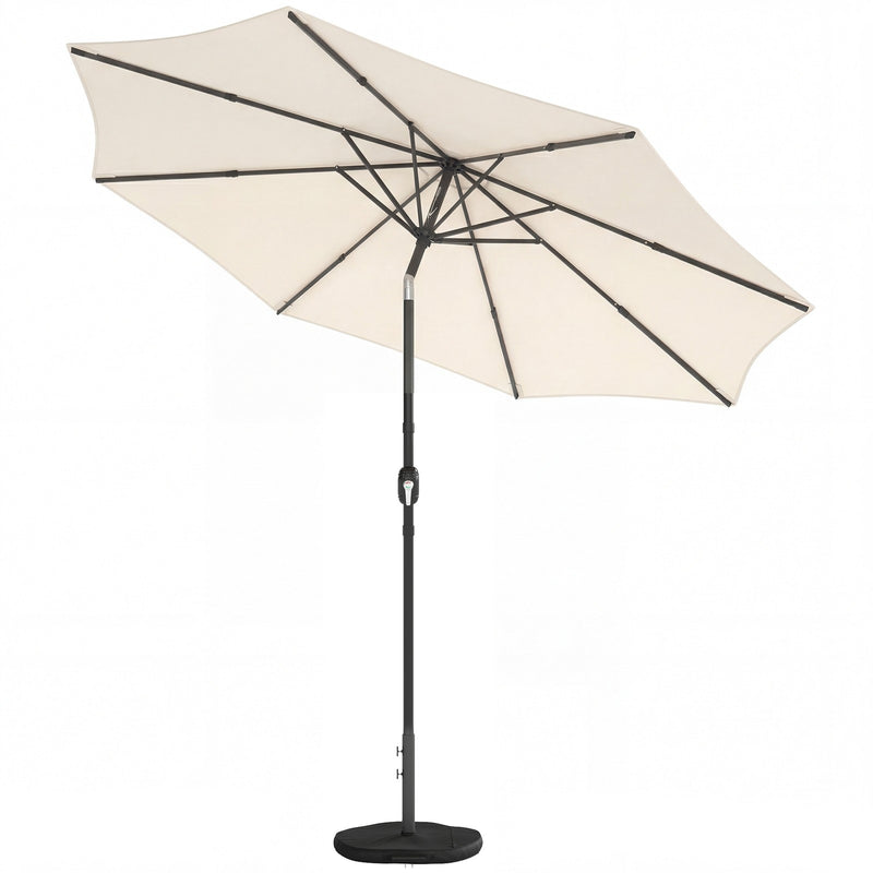 Garden Parasol with Adjustable UPF30+ Shade and Stable Base for Outdoor Sun Protection Khaki