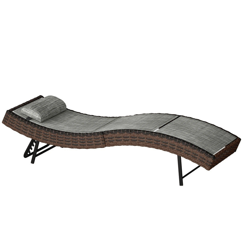 Garden Sun Lounger with Adjustable Backrest and Breathable Mesh Seat for Cool Comfort